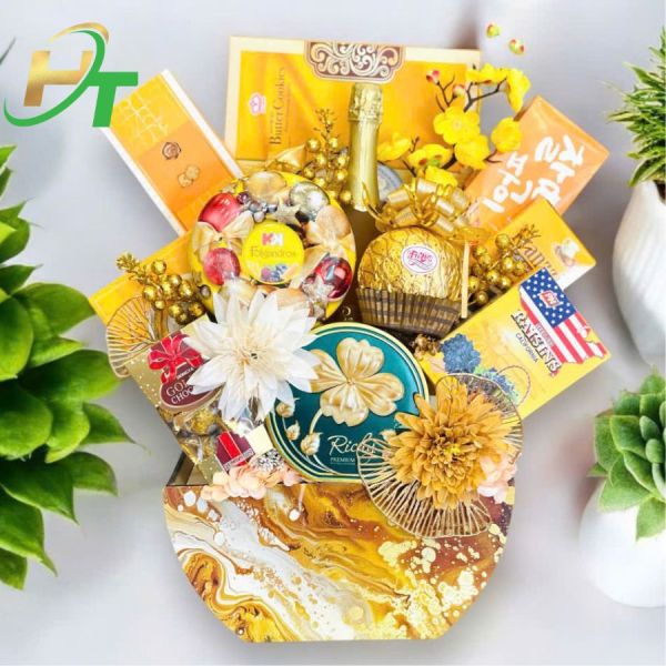 GIỎ BÁNH HOÀNG KIM - SẮC VÀNG THỊNH VƯỢNG